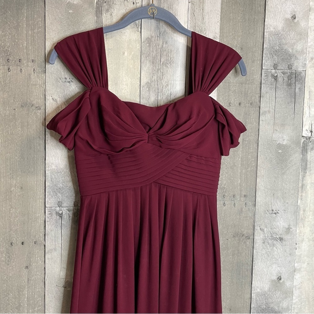 Lulus maxi dress burgundy cherry red make me move wedding guest long gown xs - Picture 9 of 9